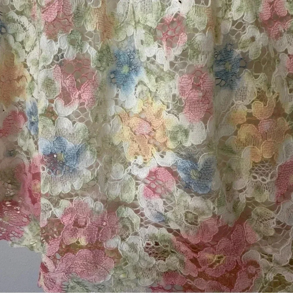 Bonnie Baby Toddler Girl Flutter Sleeve Floral Lace Dress with Shorts Sz 12m NWT
